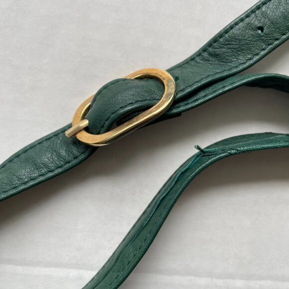 Ganson green Woven Leather crossbody bag - Picture 2 of 11